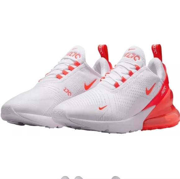 Bling Nike Air Max 270 Orange White Sneakers Shoes Customized with Crystals - Picture 5 of 5